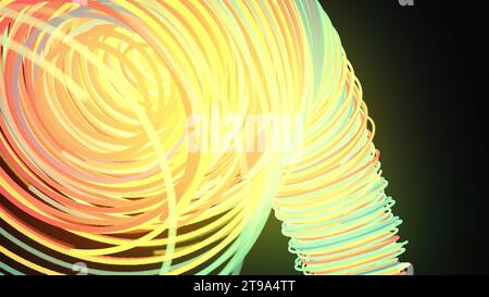 Tourbillon de lignes colorées. Rendu 3D généré par ordinateur Banque D'Images