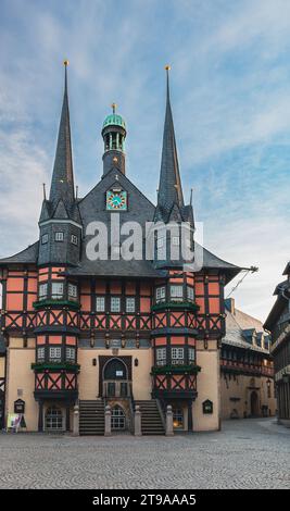 Hôtel de ville de Wernigerode sur la place du marché Banque D'Images