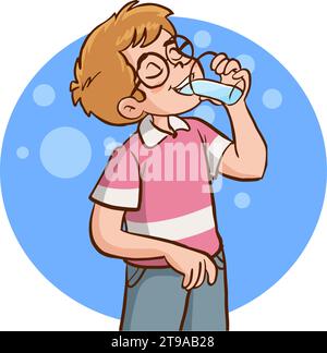 illustration vectorielle de boisson d'enfant heureux Illustration de Vecteur
