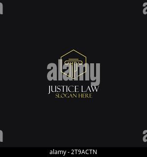 Conception d'initiales de monogramme de MP pour les idées de logo juridique, avocat, avocat et cabinet d'avocats Illustration de Vecteur