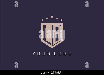 Logo LB initial Shield Icon style géométrique inspiration Illustration de Vecteur