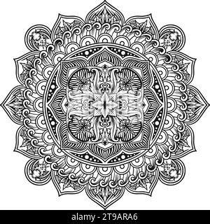 Mystique fleur lotus mandala avec illustrations vectorielles de silhouette de feuille de Weed pour votre logo de travail, t-shirt de marchandises, autocollants et dessins d'étiquettes, poste Illustration de Vecteur