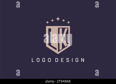 LK initial Shield logo Icon inspiration de conception de style géométrique Illustration de Vecteur