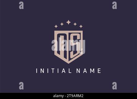Logo NS initial Shield Icon style géométrique inspiration Illustration de Vecteur