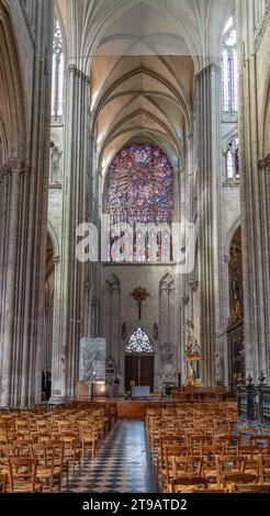 Paysage à l'intérieur de la cathédrale d'Amiens à Amiens, une ville et commune dans le nord de la France. Elle est la capitale du département de la somme dans la région des hauts Banque D'Images