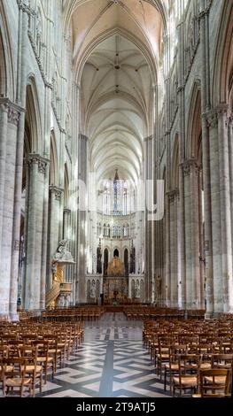 Paysage à l'intérieur de la cathédrale d'Amiens à Amiens, une ville et commune dans le nord de la France. Elle est la capitale du département de la somme dans la région des hauts Banque D'Images