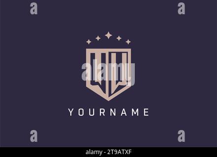 Logo WW initial Shield Icon style géométrique inspiration Illustration de Vecteur