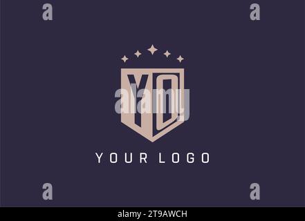 YO logo initial Shield Icon conception de style géométrique inspiration Illustration de Vecteur