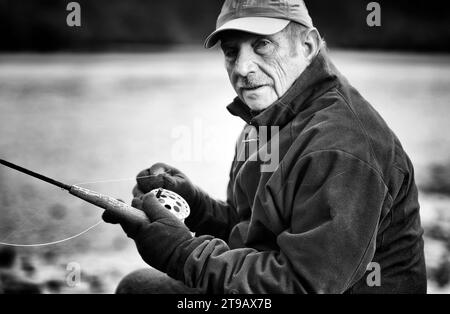 Fly Fisherman Al Caucci Banque D'Images