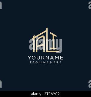 Logo ai initial, graphique vectoriel de conception de logo architectural et de construction propre et moderne Illustration de Vecteur