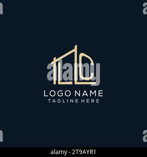 Logo LC initial, graphique vectoriel de conception de logo architectural et de construction propre et moderne Illustration de Vecteur