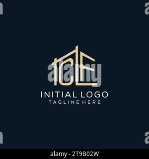 Logo CF initial, graphique vectoriel de conception de logo architectural et de construction propre et moderne Illustration de Vecteur