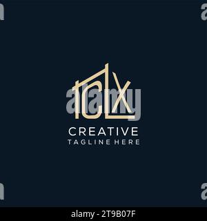 Logo CX initial, graphique vectoriel de conception de logo architectural et de construction propre et moderne Illustration de Vecteur