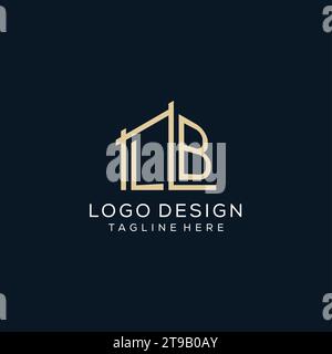 Logo LB initial, graphique vectoriel de conception de logo architectural et de construction propre et moderne Illustration de Vecteur