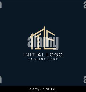 Initial IF logo, graphique vectoriel de conception de logo architectural et de construction propre et moderne Illustration de Vecteur