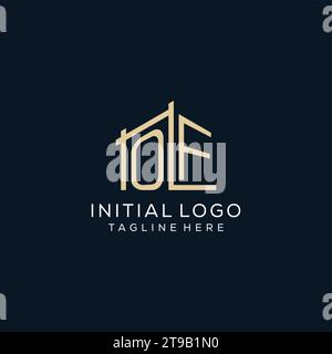 Initiale du logo, graphique vectoriel de conception de logo architectural et de construction propre et moderne Illustration de Vecteur