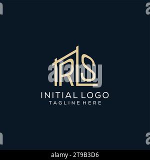 Logo RS initial, graphique vectoriel de conception de logo architectural et de construction propre et moderne Illustration de Vecteur