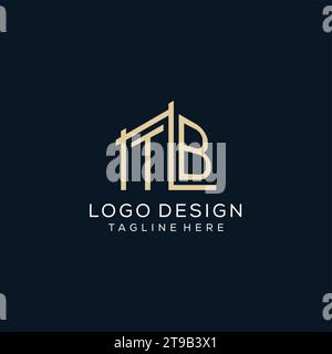 Logo TB initial, graphique vectoriel de conception de logo architectural et de construction propre et moderne Illustration de Vecteur