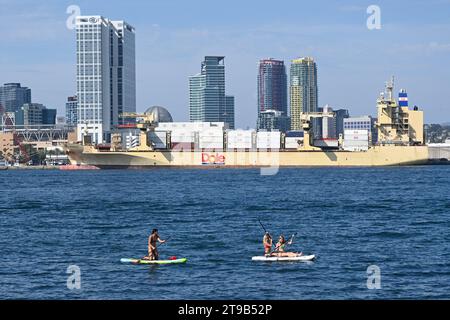 San Diego, CA, États-Unis - 31 juillet 2023 : le navire à conteneurs DOLE dans la baie de San Diego. Banque D'Images