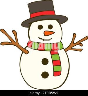 Bonhomme de neige. Dessin animé. Illustration vectorielle Illustration de Vecteur