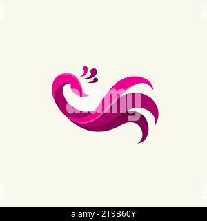 Design de logo Peacock avec couleur rose Illustration de Vecteur