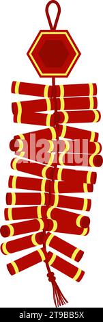 Elément pétard lunaire du nouvel an. Illustration vectorielle. Illustration de Vecteur