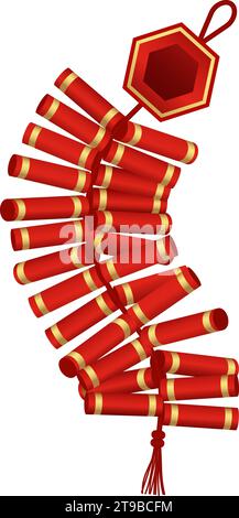 Elément pétard lunaire du nouvel an. Illustration vectorielle. Illustration de Vecteur