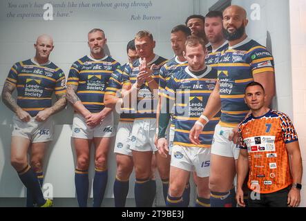 Kevin Sinfield pendant un photocall à Headingley, Leeds. Kevin Sinfield courra une fois de plus sept ultra marathons en sept jours le mois prochain, alors qu’il poursuit sa campagne de collecte de fonds et de sensibilisation pour aider les personnes touchées par la maladie du motoneurone. Date de la photo : Vendredi 24 novembre 2023. Banque D'Images