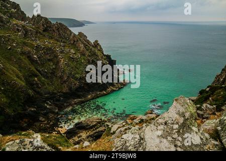 Château de Bosigran Promontory fort, côte sauvage de Cornouailles, Angleterre Banque D'Images