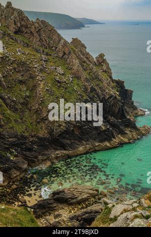 Château de Bosigran Promontory fort, côte sauvage de Cornouailles, Angleterre Banque D'Images