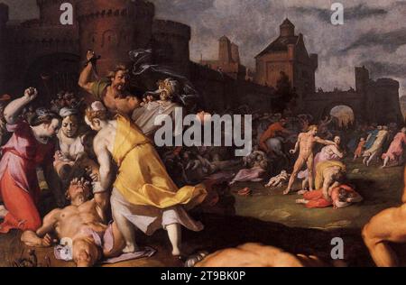 Massacre des innocents (détail) 1590 par Cornelis Van Haarlem Banque D'Images