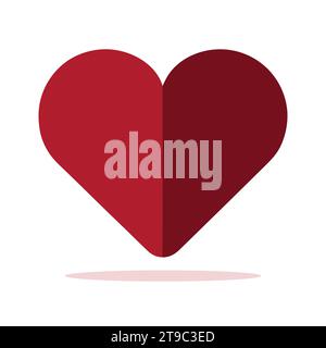 Symbole d'amour dans un style plat. Icône cœur d'amour rouge. Icône en forme de coeur. Illustration de cœur de vecteur Illustration de Vecteur