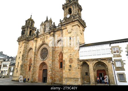 Cathédrale de Mondonedo, romane, gothique et baroque.Chemin de Saint James.Lugo, Galice, Espagne. Banque D'Images