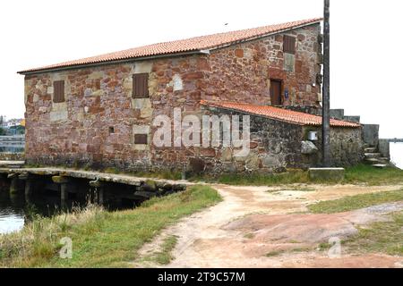 Cambados, Un Seca (moulin à marée). Pontevedra, Galice, Espagne. Banque D'Images