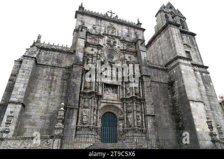 Véritable basilique Menor de Santa Maria la Mayor, gothique et plateresque XVIe siècle.Pontevedra, Galice, Espagne. Banque D'Images