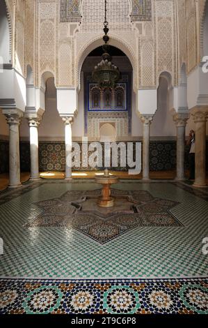 Mausolée de Mulay Ismail (17-18th siècle). Meknes (site du patrimoine mondial), Maroc. Banque D'Images