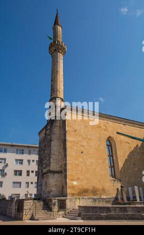 Mosquée Fethija dans le centre de Bihac dans le canton d'una-Sana, Fédération de Bosnie-Herzégovine. Construite en 1266 comme église catholique, convertie plus tard en mosquée Banque D'Images