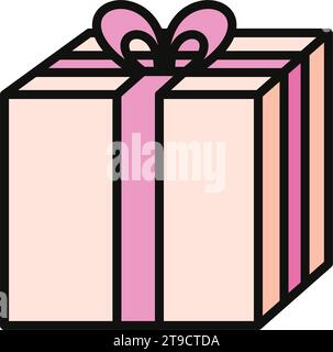 Vecteur d'icône de cadeau de noël coloré Illustration de Vecteur