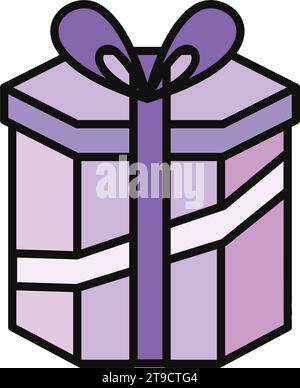 Vecteur d'icône de cadeau de noël coloré Illustration de Vecteur