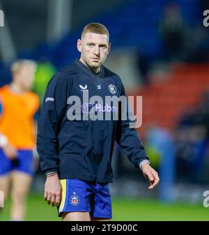 24 novembre 2023 ; AJ Bell Stadium, Salford, Lancashire, Angleterre; Gallagher Premiership Rugby, sale Sharks versus Bath ; Finn Russell de Bath Rugby pré-match Banque D'Images