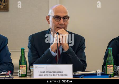 Prague, République tchèque. 24 novembre 2023. Le Haut Commissaire des Nations Unies aux droits de l'homme Volker Turk a vu lors de la réunion informelle du Conseil des droits de l'homme de l'ONU à Prague. (Photo Tomas Tkacik/SOPA Images/Sipa USA) crédit : SIPA USA/Alamy Live News Banque D'Images