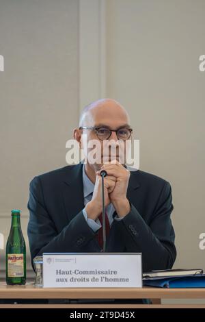 Prague, République tchèque. 24 novembre 2023. Le Haut Commissaire des Nations Unies aux droits de l'homme Volker Turk a vu lors de la réunion informelle du Conseil des droits de l'homme de l'ONU à Prague. (Photo Tomas Tkacik/SOPA Images/Sipa USA) crédit : SIPA USA/Alamy Live News Banque D'Images