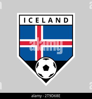 Illustration du badge de l'équipe Angled Shield de l'Islande pour le tournoi de football Illustration de Vecteur