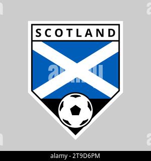 Illustration du badge de l'équipe Angled Shield d'Écosse pour le tournoi de football Illustration de Vecteur