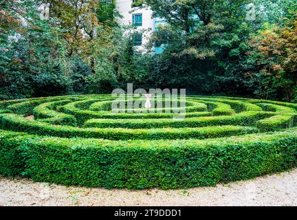 The Maze in Iveagh Gardens conçu au milieu du 19e siècle par Ninian Niven, Dublin, Irlande Banque D'Images