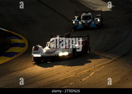 Braselton, Vereinigte Staaten. 15 octobre 2023. Porsche 963, Porsche Penske Motorsport (#7), Felipe Nasr (BR), Matt Campbell (AUS), Josef Newgarden (USA) crédit : dpa/Alamy Live News Banque D'Images