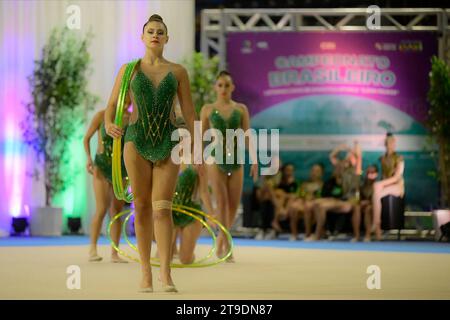 Curitiba, Brésil. 24 novembre 2023. Championnat brésilien de gymnastique rythmique organisé à Ginásio do Tarumã à Curitiba, Paraná. Crédit : Reinaldo Reginato/FotoArena/Alamy Live News Banque D'Images