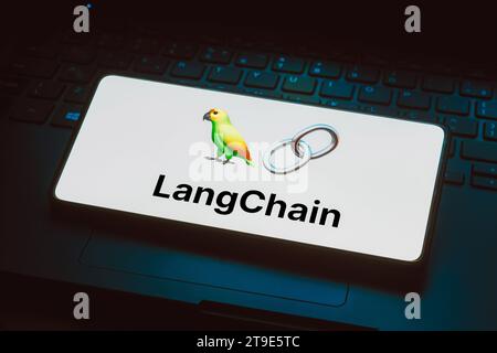 Brésil. 24 novembre 2023. Sur cette photo, le logo LangChain est affiché sur l'écran d'un smartphone. Crédit : SOPA Images Limited/Alamy Live News Banque D'Images