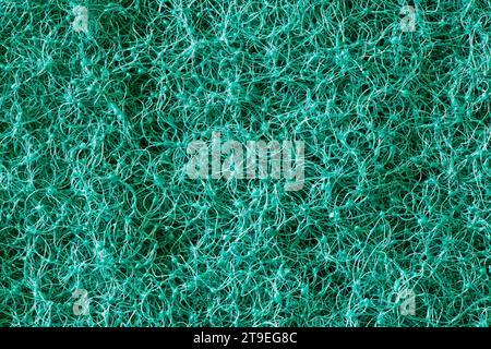 Pile à l'arrière de l'éponge en mousse est vert, vue macro en gros plan Banque D'Images