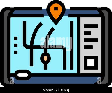 illustration vectorielle d'icône de livraison autonome de navigation gps Illustration de Vecteur